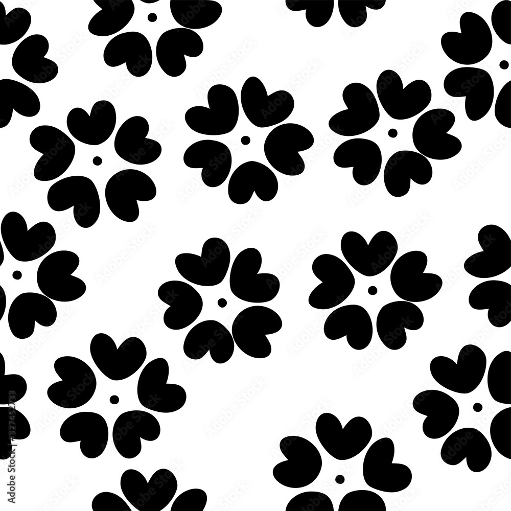 Fototapeta premium Hand-painted flower pattern variation