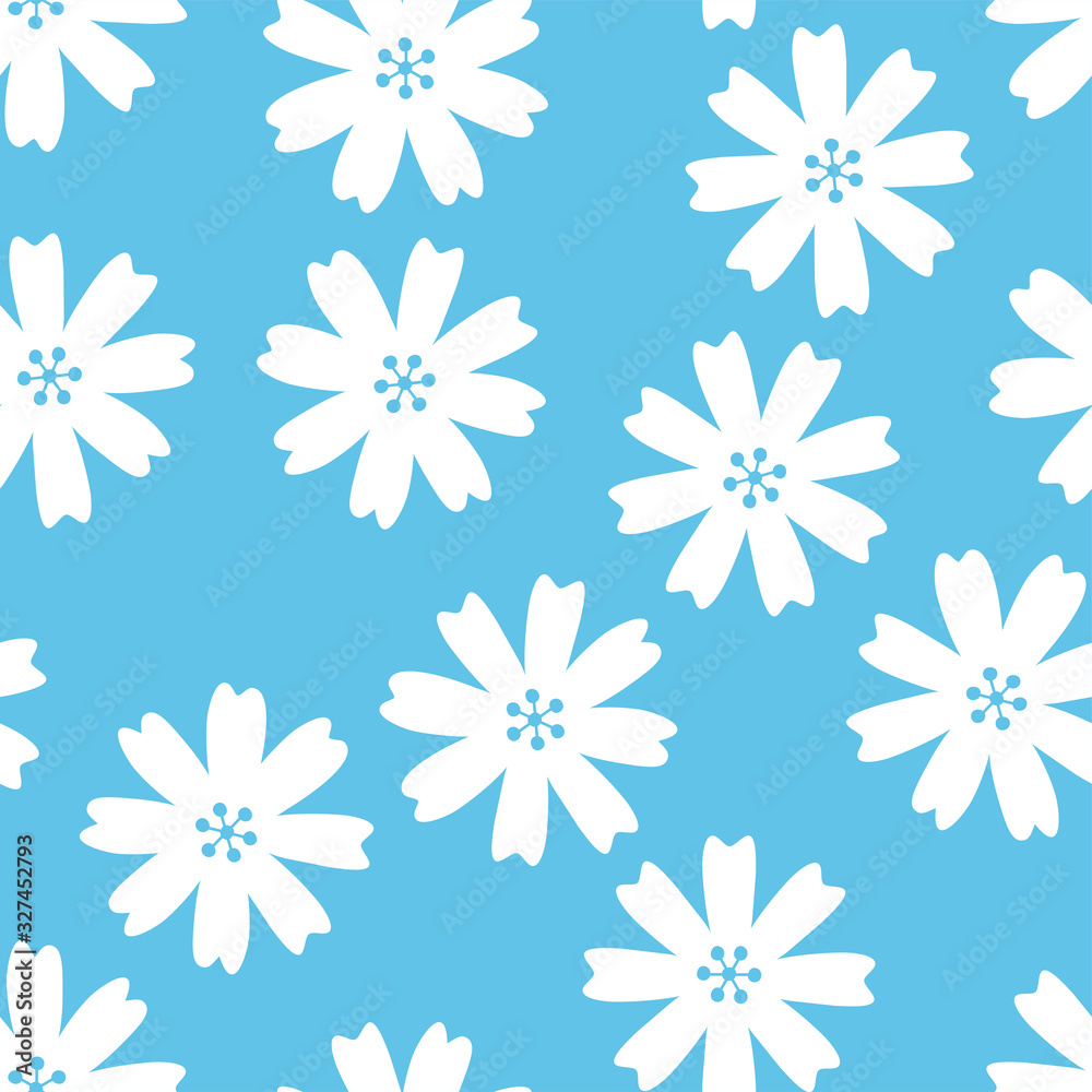White Hand-painted flower pattern variation White Hand-painted flower pattern variation