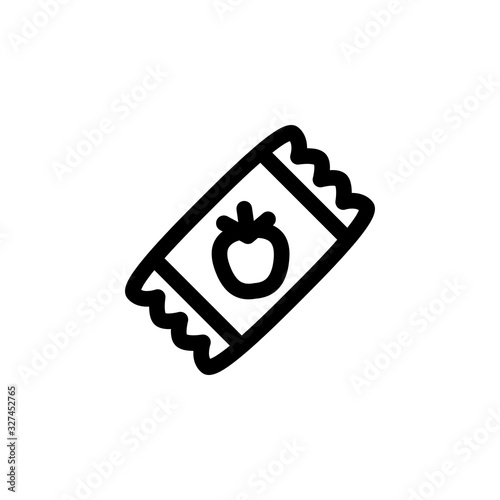 Tomato Sauce Foods Icon Vector Illustration. Outline Style