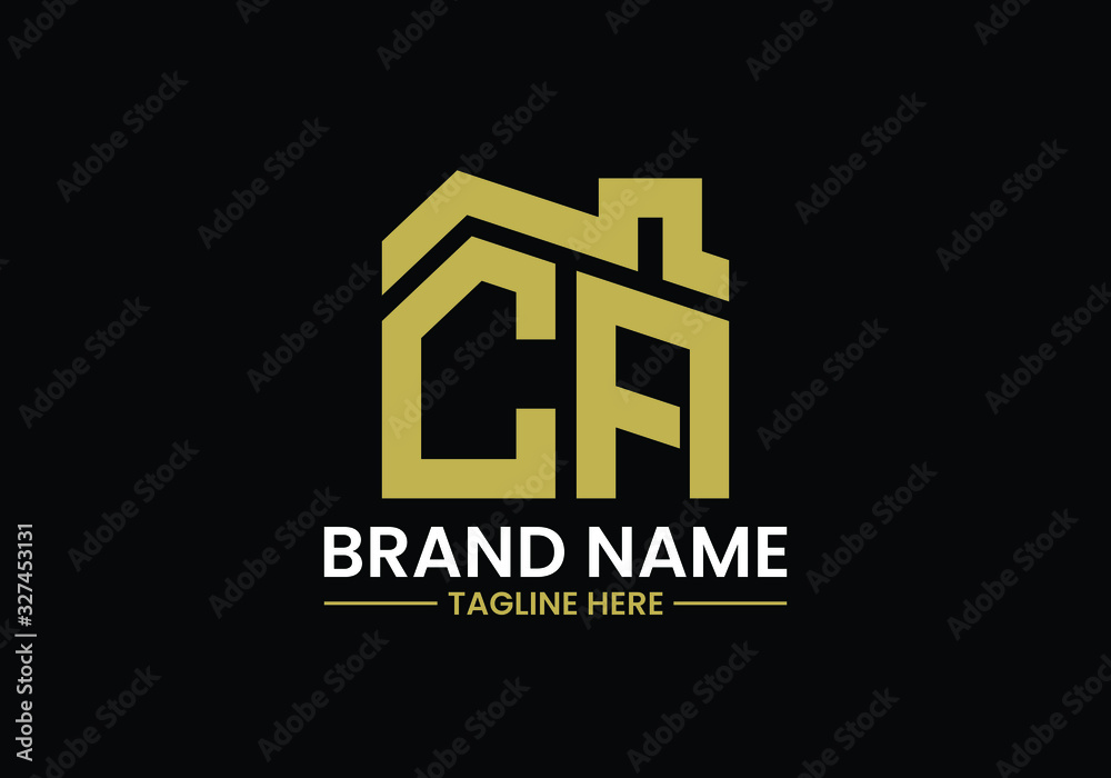 Initial Letter C and A with the roof. Real estate logo design concept. Initial Letter C and A with the roof. Real estate logo design concept.