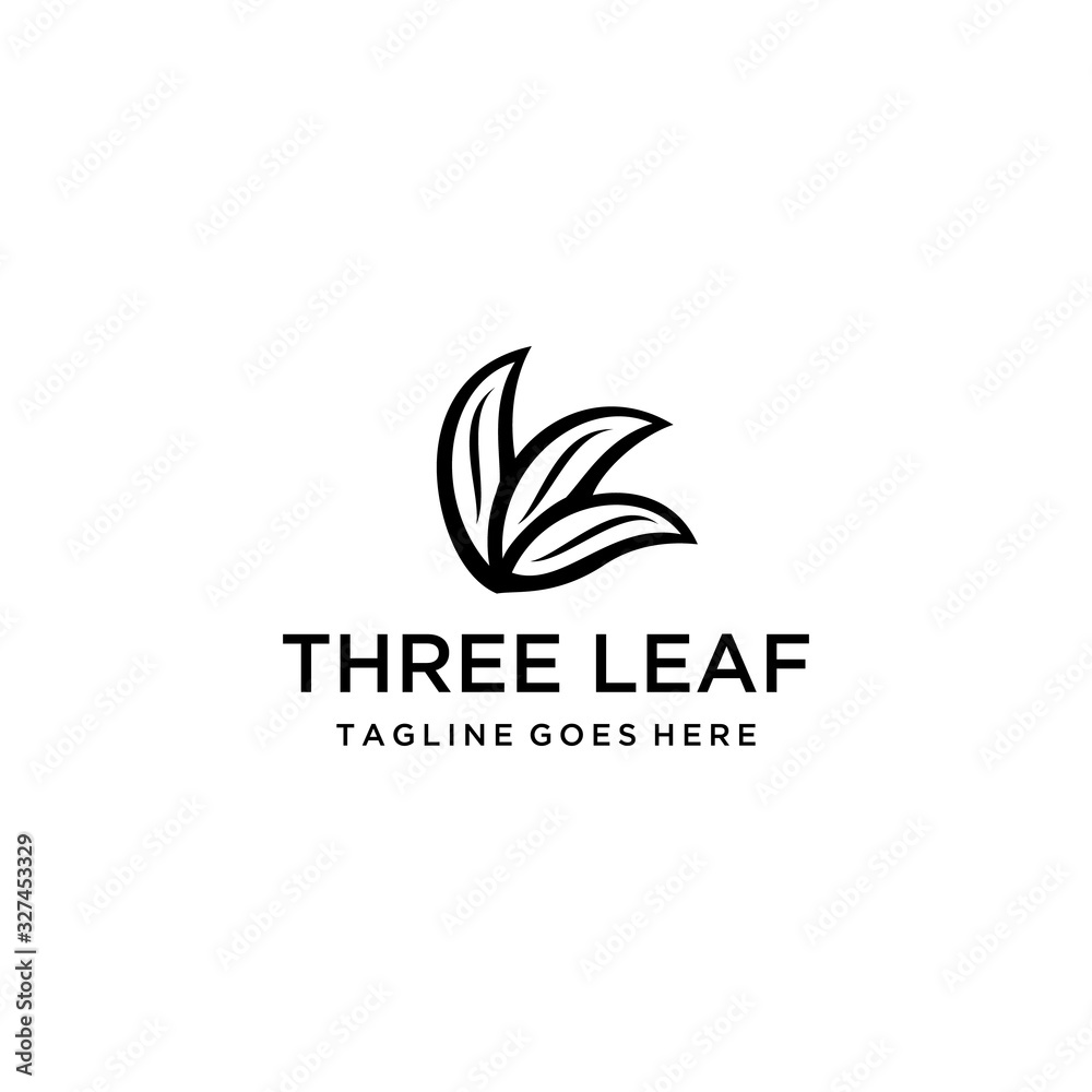 Modern natural three leaf icon design logo concept icon template