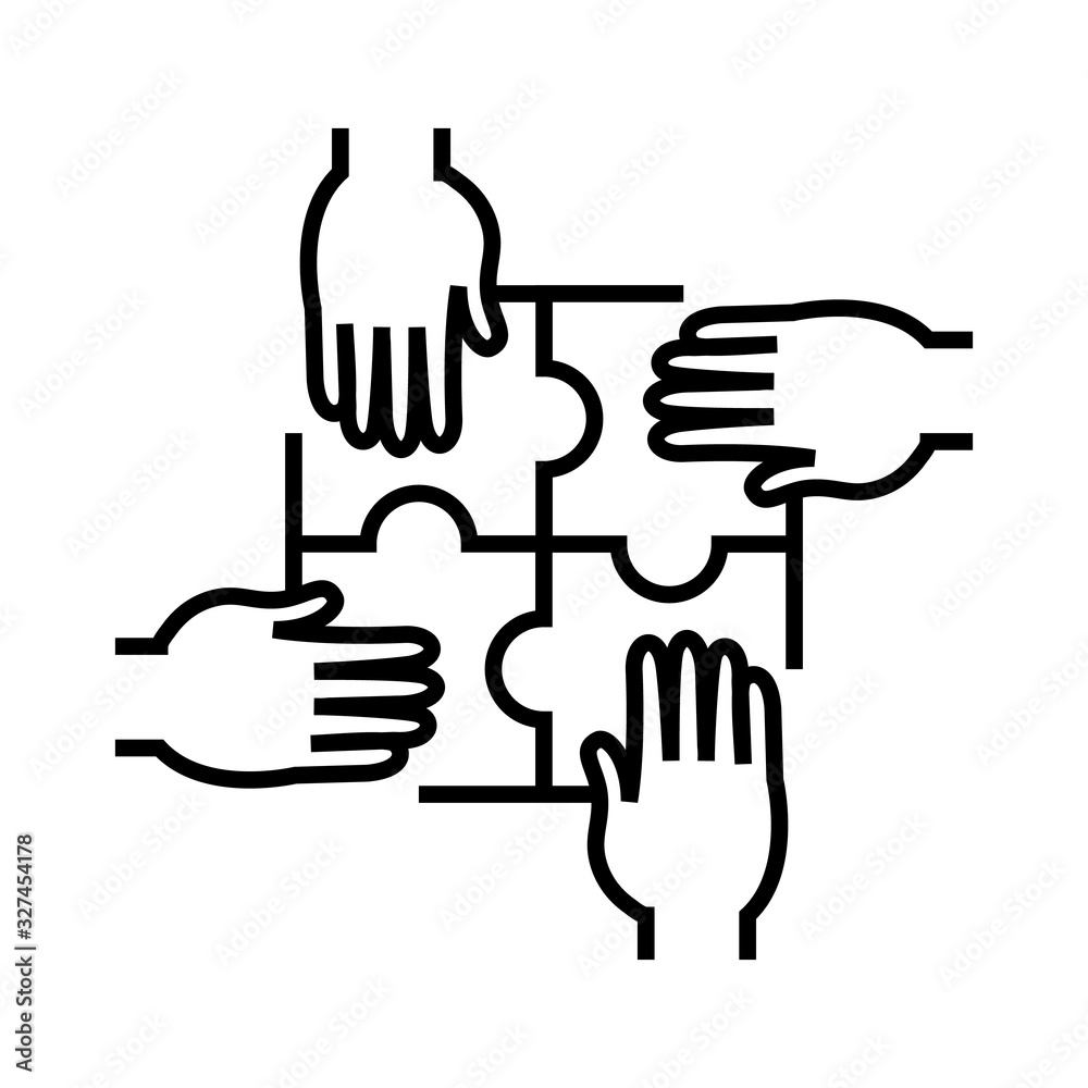 Fototapeta premium Shareholders parts line icon, concept sign, outline vector illustration, linear symbol.