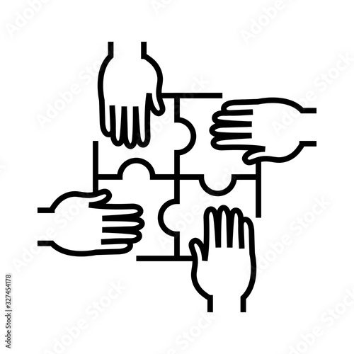 Shareholders parts line icon, concept sign, outline vector illustration, linear symbol.