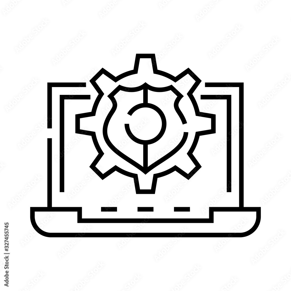 Protectoin page line icon, concept sign, outline vector illustration, linear symbol.