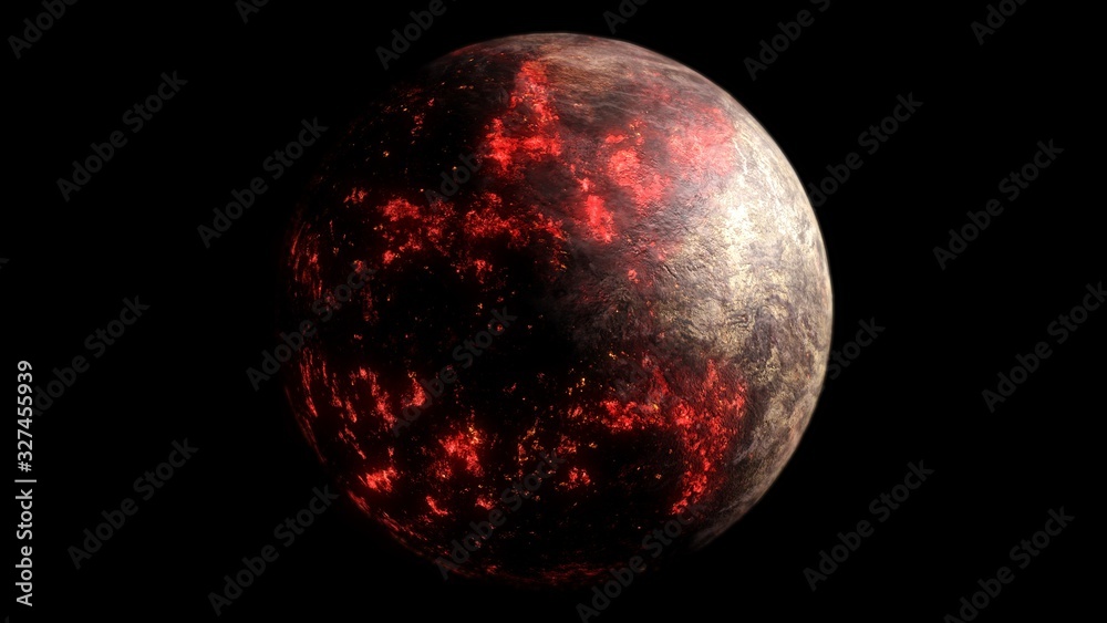 Fototapeta premium Lava Planet - 3D Rendering