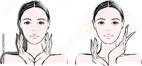 女性　涙袋　ビフォーアフター