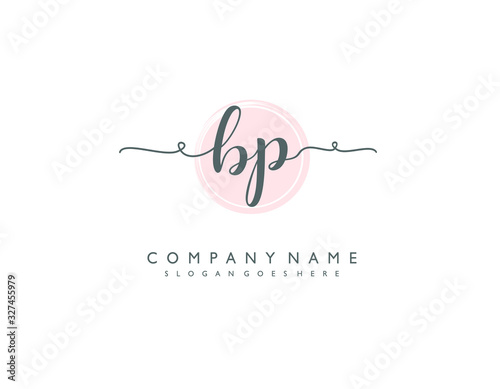 BP initial letter elegant handwriting logo collection
