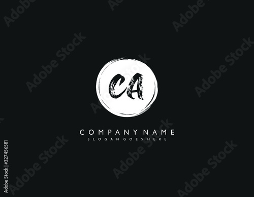 CA initial letter elegant handwriting logo collection