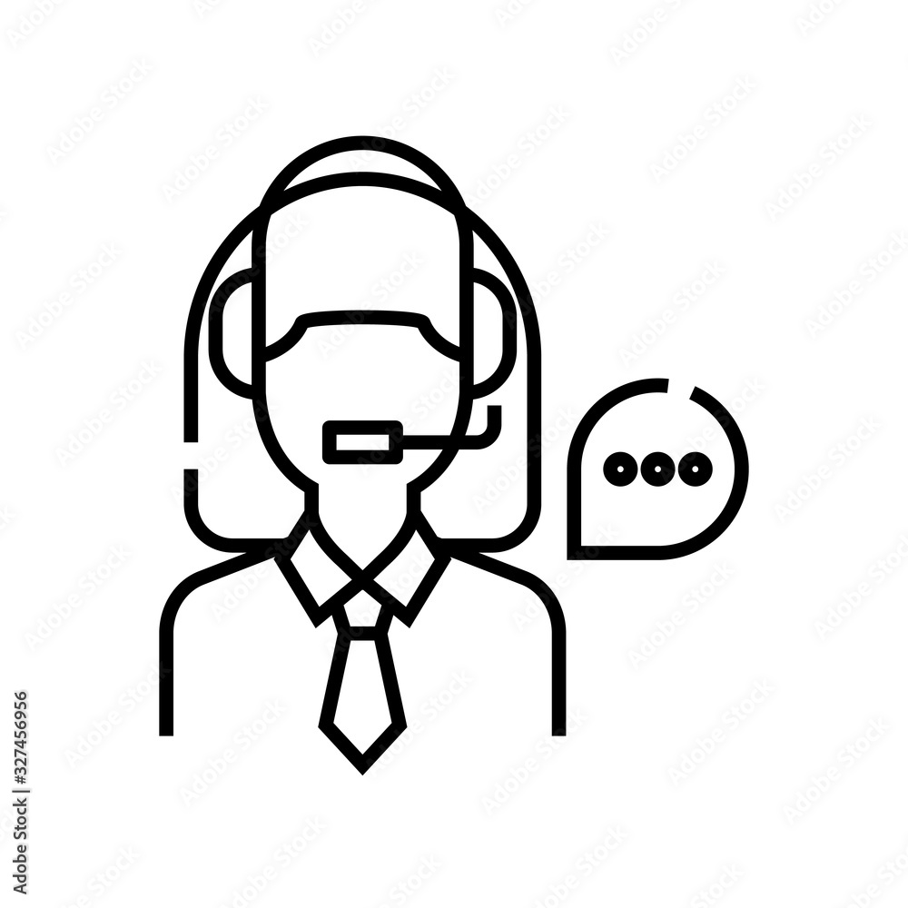 Operator line icon, concept sign, outline vector illustration, linear symbol. Operator line icon, concept sign, outline vector illustration, linear symbol.