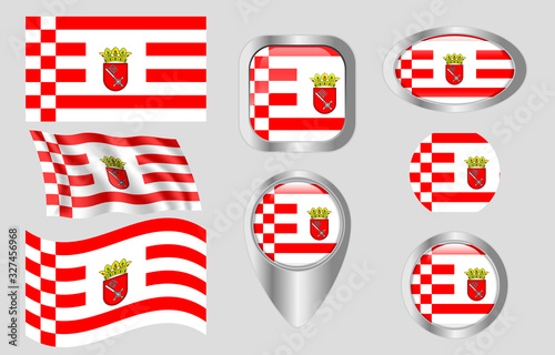 Flag of Bremen arms, Germany