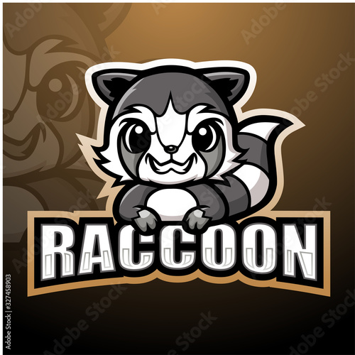 Raccoon mascot esport logo design