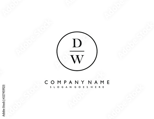 DW initial letter elegant handwriting logo collection photo