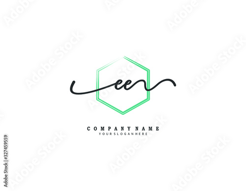 EE initial letter elegant handwriting logo collection