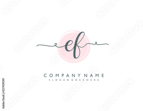 EF initial letter elegant handwriting logo collection