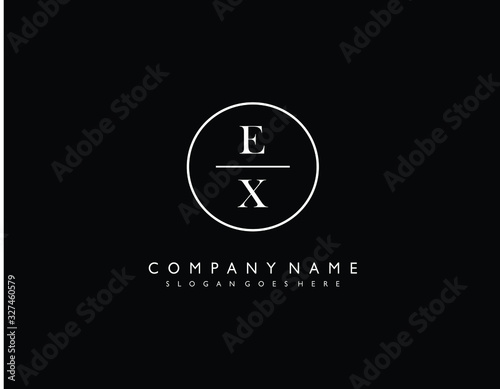 EX initial letter elegant handwriting logo collection