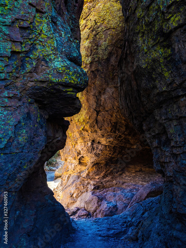 narrow path through rock formations