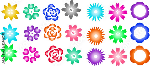 Colorful Gradation Hand-painted simple flower shape variation se