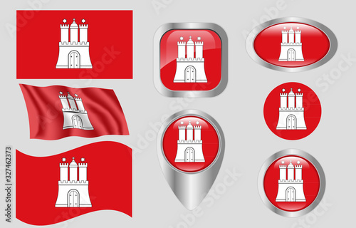 Flag of Hamburg, Germany