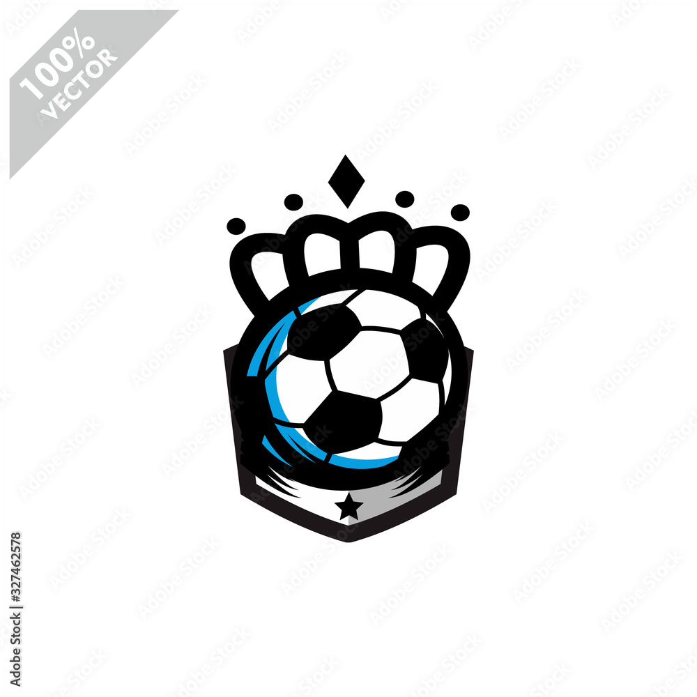 Obraz premium Soccer football ball queen logo design. Scalable and editable vector.