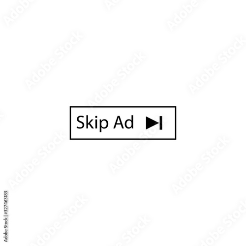 Button skip advertising sign. simple icons