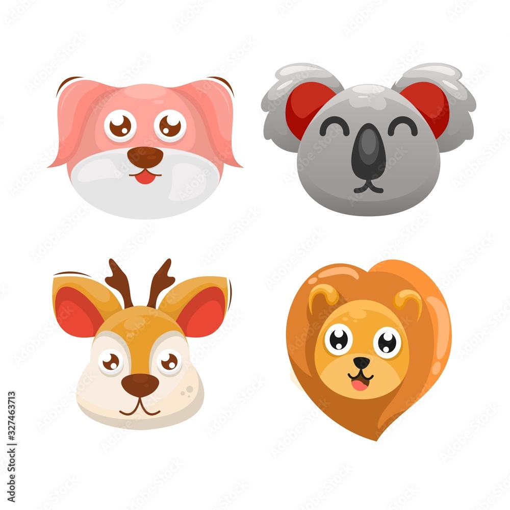 head animal cartoon design vector head animal cartoon design vector