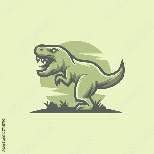 T rex Dinosaur Mascot Logo Design