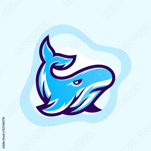 Whale Mascot Logo Design