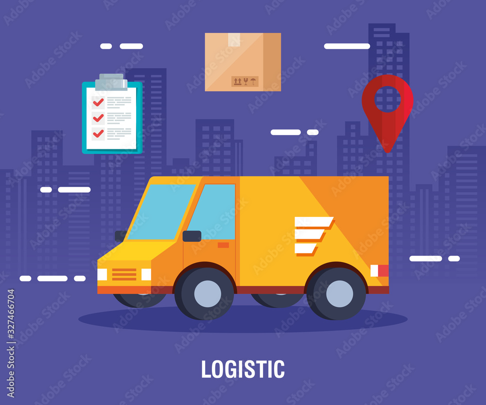 delivery logistic service with truck and icons vector illustration design delivery logistic service with truck and icons vector illustration design