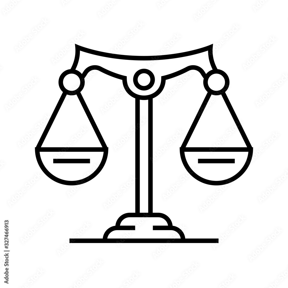 Law line icon, concept sign, outline vector illustration, linear symbol. Law line icon, concept sign, outline vector illustration, linear symbol.