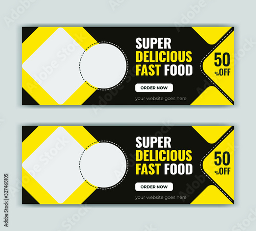 Food restaurant social media post template or cover page
