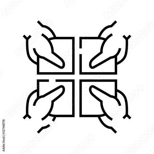Shareholders line icon, concept sign, outline vector illustration, linear symbol.