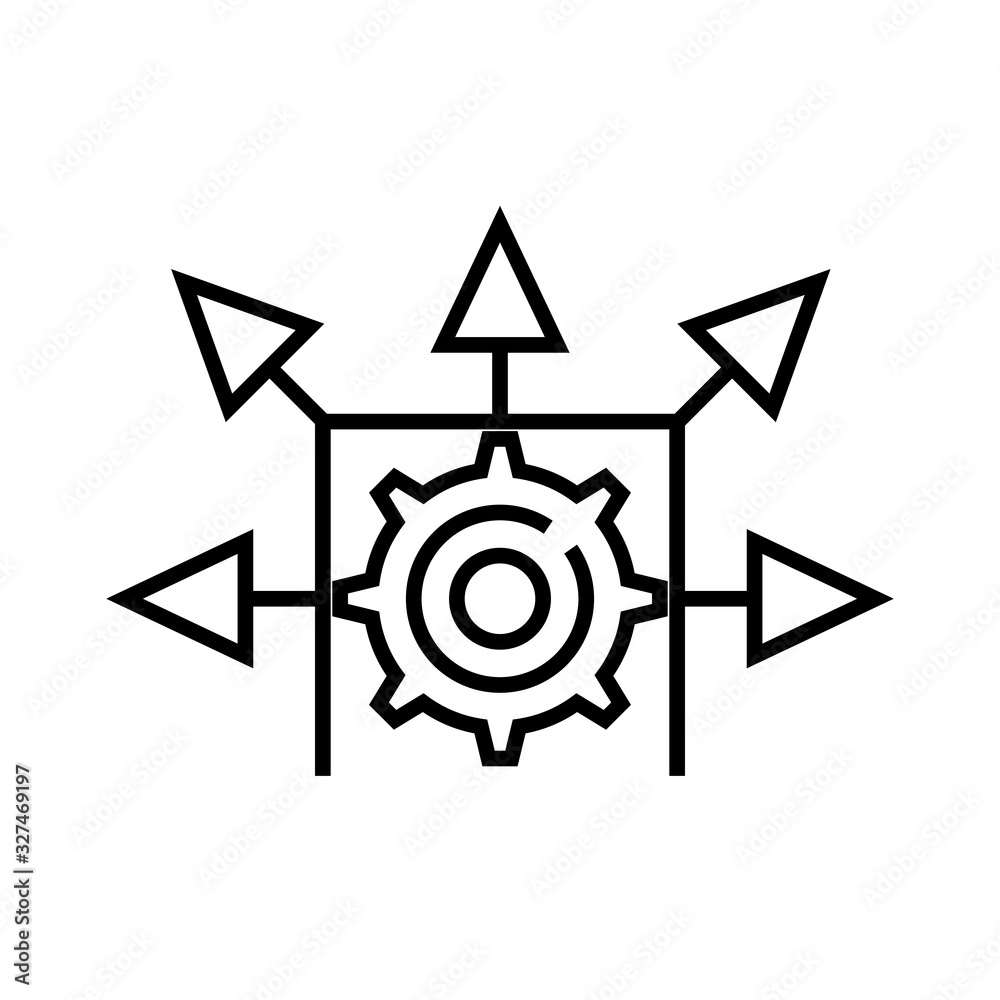 Mechanisation system line icon, concept sign, outline vector illustration, linear symbol. Mechanisation system line icon, concept sign, outline vector illustration, linear symbol.