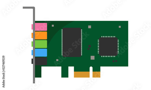 PC sound card icon for computer audio hardware and systems