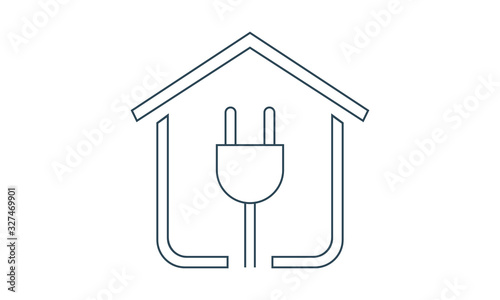 Electric house icon for energy-efficient homes and smart technologies