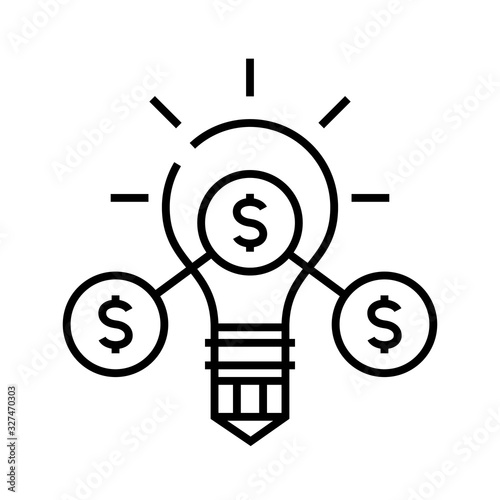 Reproduction of a financial idea line icon, concept sign, outline vector illustration, linear symbol.