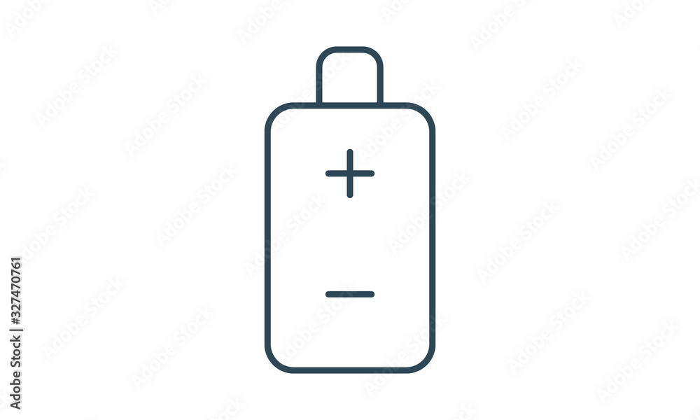 Thin line battery icon for power and energy devices Thin line battery icon for power and energy devices