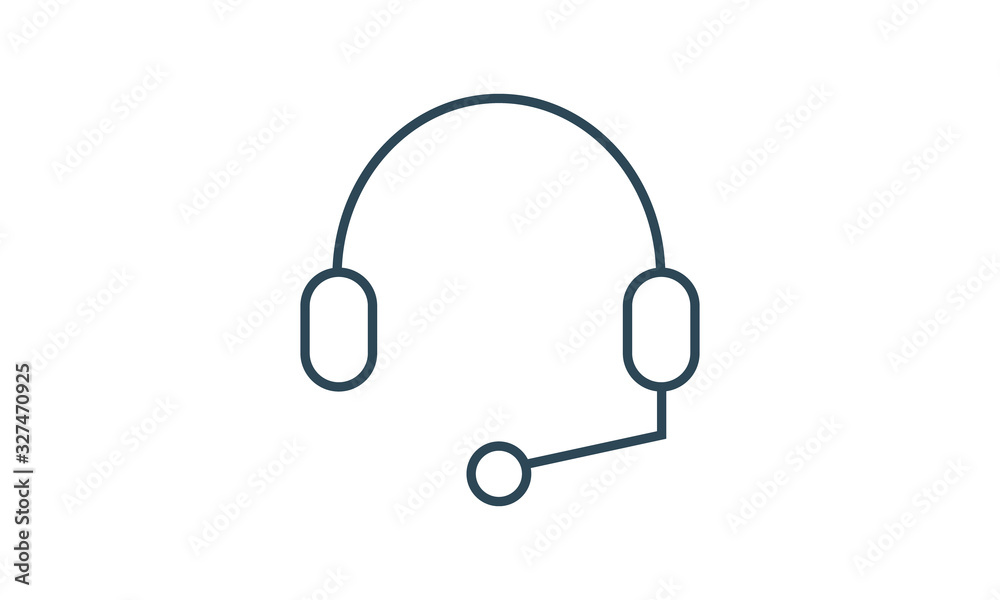 Headset icon for support and audio communication Headset icon for support and audio communication