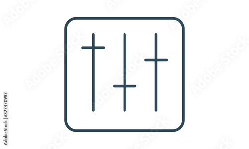 Sound mixer icon for audio control and production