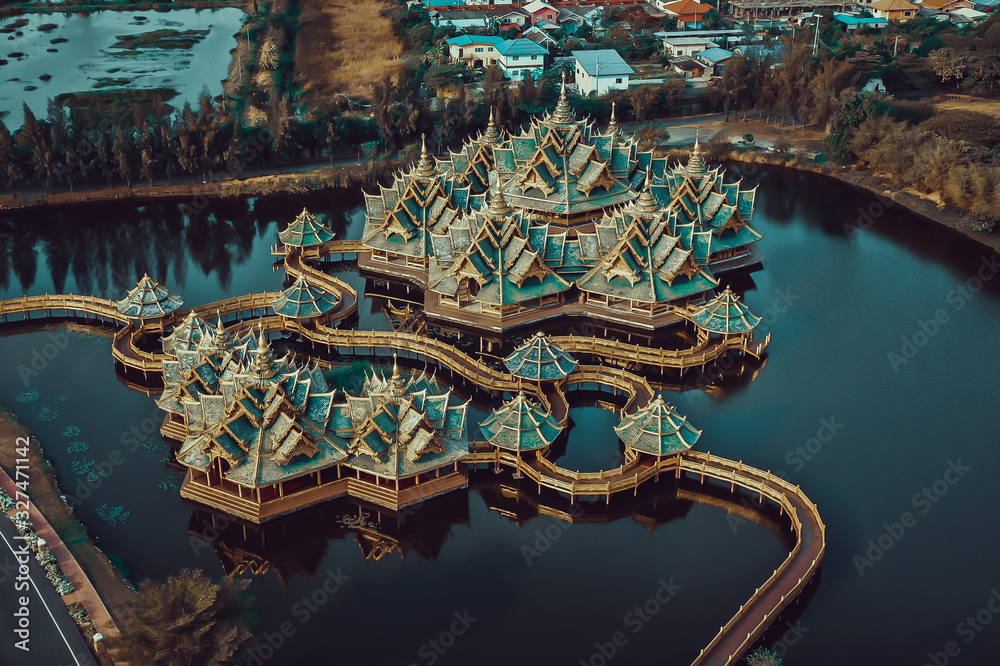 Obraz premium Ancient City temples, Muang Boran in Bangkok Thailand