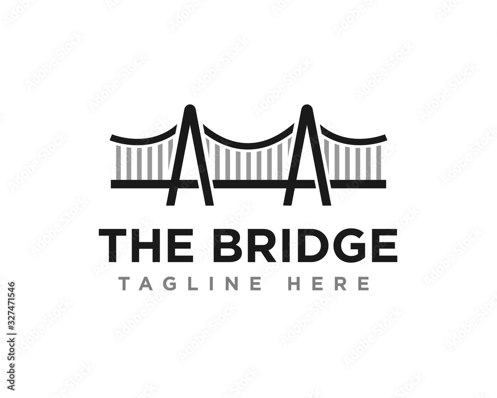 Fototapeta Budowa mostu Logo Icon Design Vector