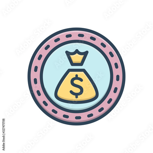 Color illustration icon for bonus  photo