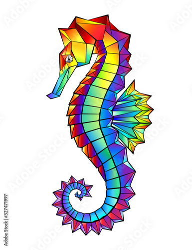 Rainbow polygonal seahorse
