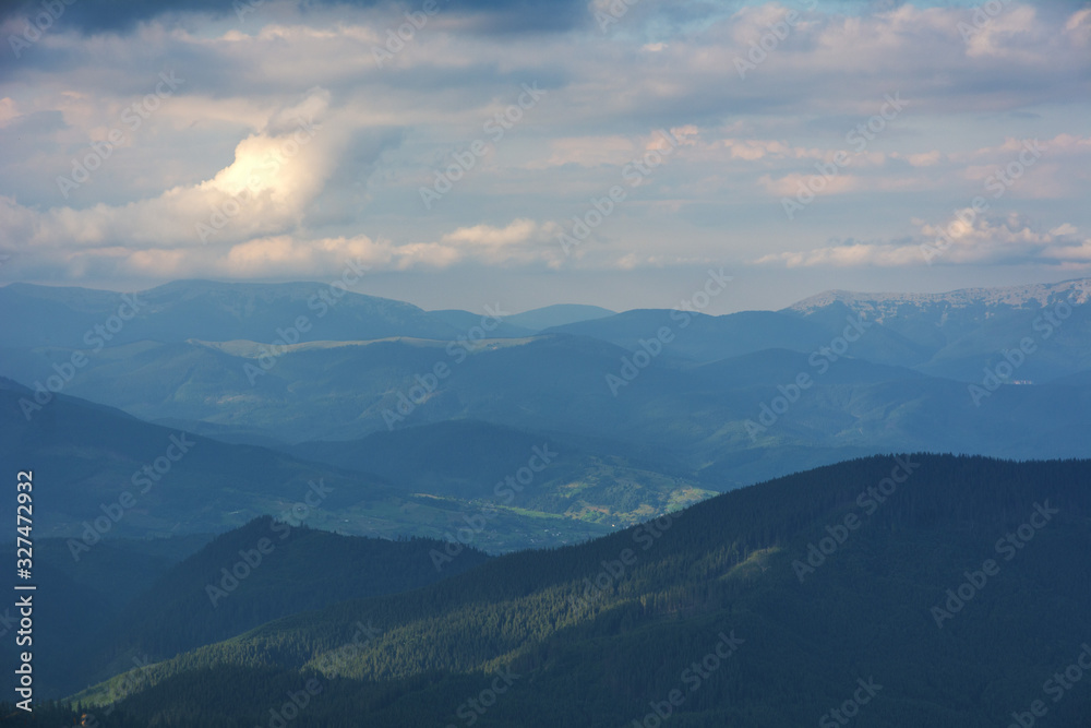 Summer in the Ukrainian Carpathians with beautiful mountain scenery