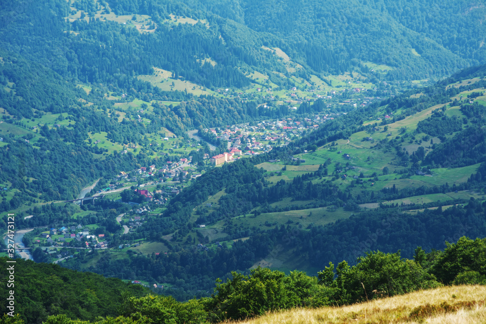Summer in the Ukrainian Carpathians with beautiful mountain scenery