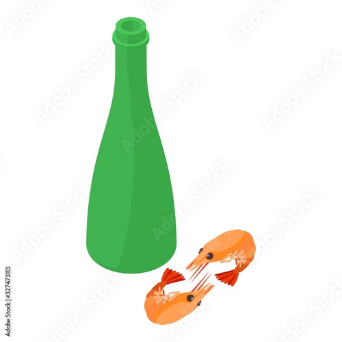 Sea food icon. Isometric illustration of sea food vector icon for web