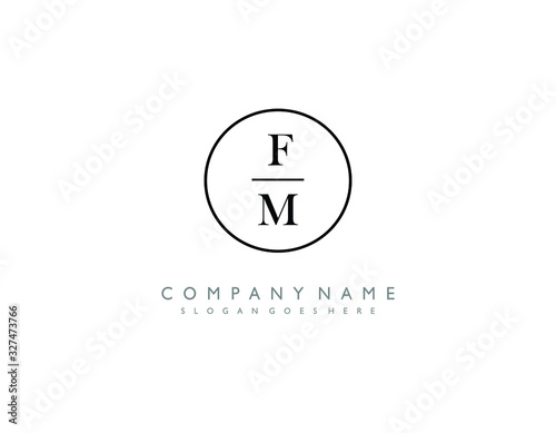 FM initial letter elegant handwriting logo collection