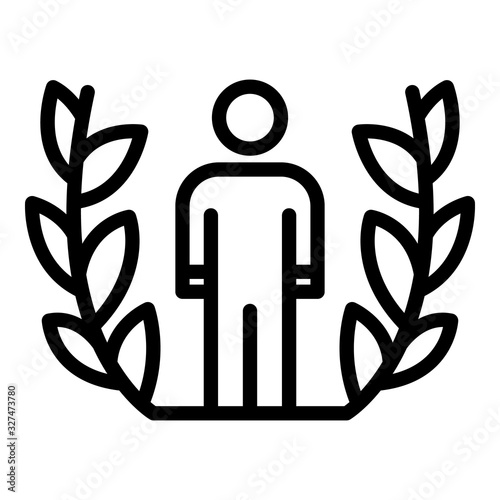 Laurel excellence man icon. Outline laurel excellence man vector icon for web design isolated on white background