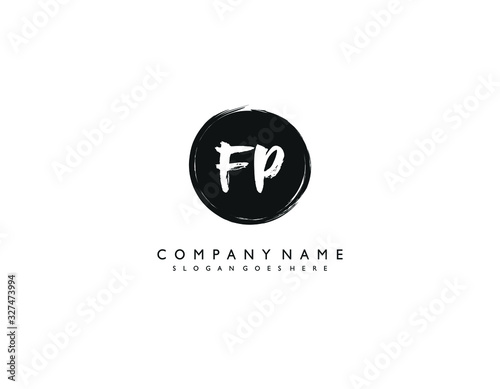 FP initial letter elegant handwriting logo collection photo