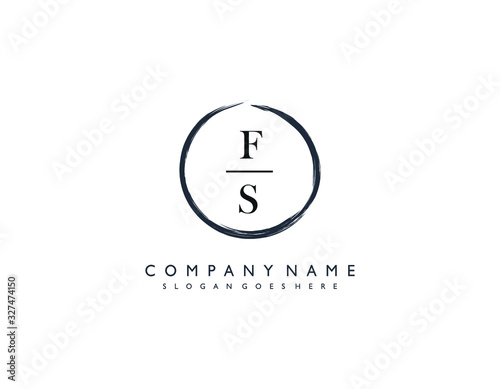FS initial letter elegant handwriting logo collection