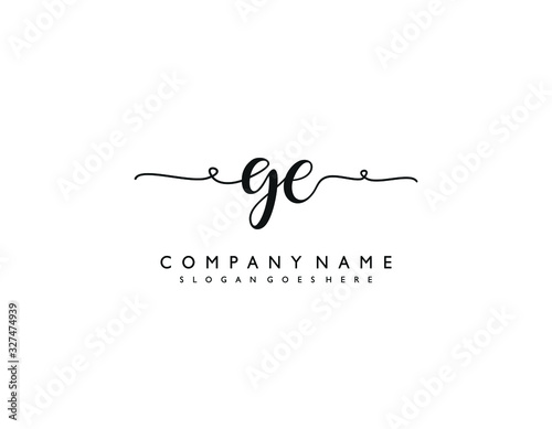 GE initial letter elegant handwriting logo collection